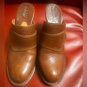 Women's Brown Born Leather Slip-On Mules